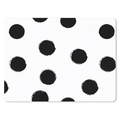 Produktbild von MuchoWow® Mauspad Mousepad Polka dots - Muster - Schwarz und weiß 40x30 cm - Mousepads - Maus Mat - Pad - Mausunterlage - Anti Rutsch