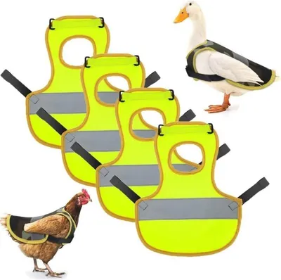 Produktbild von INF 4er-Pack Reflektierende Sicherheitsweste für Hühner, Enten und Gänse - Winterschutzkleidung Grün