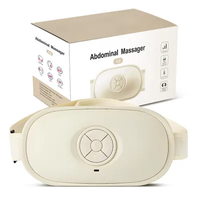 Produktbild von Elektrischer Bauchmassagegerät mit Wärme- und Rotlichttherapie, Hand-Simulationsmassage, tragbar für Zuhause, zur Entspannung und Muskelpflege