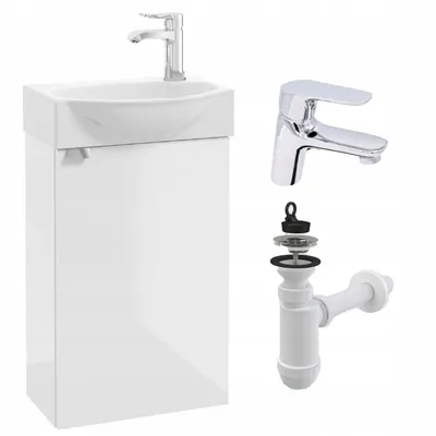 Image de Stamar | Salle de bain - lavabo, armoire, 40 x 30 cm, Kampo - Sigm clic-clac siphon