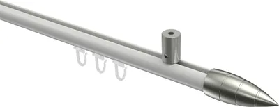 Produktbild von Interdeco Innenlaufstange / Gardinenstange mit Innenlauf Weiß / Edelstahl-Optik, Typ Sonius Samanto (Rillenpatrone) Deckenmontage, 20 mm Ø 1-läufig, 100 cm