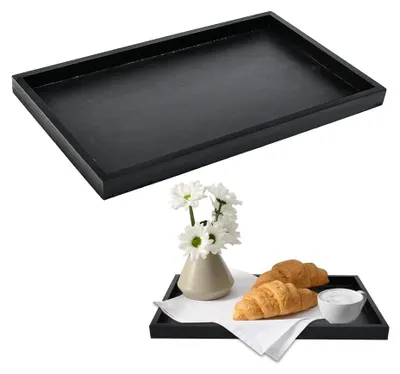 Immagine prodotto di Vassoio in legno con bordi rialzati, colore nero