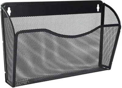 Immagine prodotto di Portariviste metallico A4, supporto da parete, porta-documenti, porta-riviste da appendere, nero, metallo