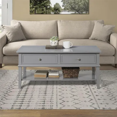 Produktbild von Couchtisch mit 2 Schubladen aus MDF grau