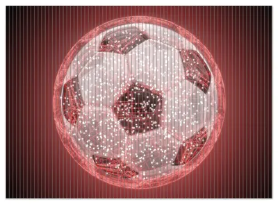 Produktbild von Wallario Duschmatte Antirutschmatte Badmatte Fußmatte Fußball digital - Netzwerk in rot, Größe ca. 90 x 65 cm