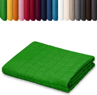 Produktbild von Duschvorleger 50 x 70cm Badvorleger Vorleger Badematte Badteppich 100% Baumwolle, Farbe: Grün