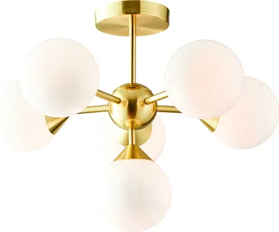 Image de Plafonnier Oscar | 6 ampoules | 18 W G9 | Métal/verre