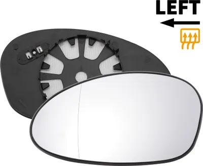Image de Glaces De Rétroviseur Latéral Gauche De Remplacement Avec Plaque De Support En Verre Asphérique Chauffant Blanc Pour Bmw Série 1 2 3 2004-2009