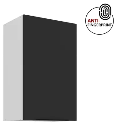 Produktbild von Küchen Hängeschrank 45 cm ARIA Schwarz ultra matt + Weiss matt, hochwertige Fronten mit Anti Fingerprint Beschichtung Küchenzeile Küchenblock