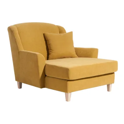 Produktbild von Max Winzer Big-Sessel inkl. 1x Zierkissen 55x55cm Judith - Velourstoff mais - Maße: 136 x 142 x 107 cm