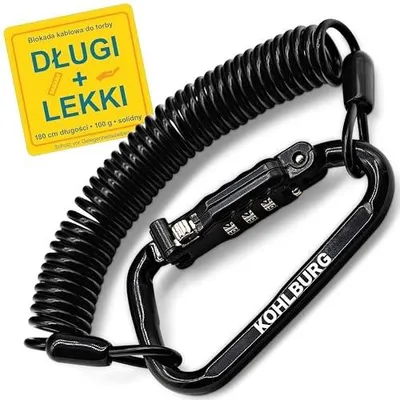 Zdjęcie produktu dla Zamek szyfrowy kablowy stalowy 180 cm do roweru wózka kasku