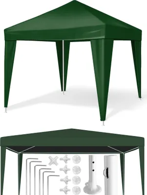 Produktbild von MalTec altana 3x3m namiot ogrodowy altana ogrodowa GREEN 4 oddzielne ściany wodoodporna składana altana, metalowa regulowana do 190cm