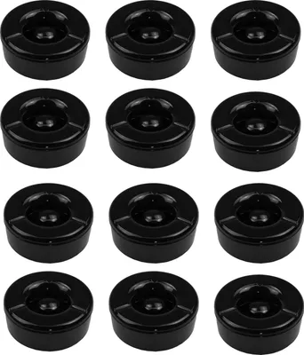 Produktbild von 12 Stück Windaschenbecher Aschenbecher mit abnehmbaren Deckel aus Melamin in schwarz ø 11,5cm