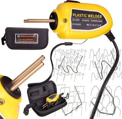 Zdjęcie produktu dla Wydajne narzędzie do naprawy plastiku (100 W) - spawarka do plastiku i 200 zszywek TC Technic BY-BD002