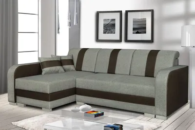 Produktbild von Schlafsofa YENA – grau-schwarz/elfenbeinbraun, links