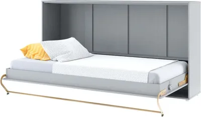 Obrázek produktu pro Nábytek24 Skříňová postel Concept PRO Horizontal, nástěnná sklápěcí postel, šatní skříň, nástěnná postel, skříň s integrovanou sklápěcí postelí, funkční postel 90 x 200 cm, šedá, horizontální
