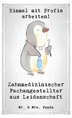 Produktbild von Mr. & Mrs. Panda Handtuch Zahnmedizinischer Fachangestellter Leidenschaft - Weiß - Geschenk, Gästehandtuch Bunt, Klein, Gäste-WC, Mini-Handtuch, Frotteetuch
