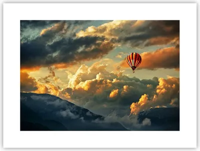 Produktbild von Poster - Poster ohne Rahmen - Wolken Ballon Flug - 40x30 cm - Wand Bild - Wanddeko - Wandbilder - Kunstposter - Wandposter - Bilder - Kunstdruck - Wanddekoration - Wandbild - P2XAA40x30-3791