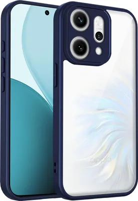 Immagine prodotto di Custodia per Oppo Reno14 Pro cover posteriore trasparente con cornice in TPU, antiurto Blu