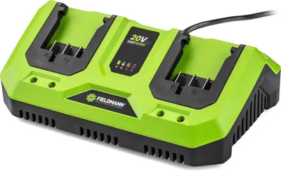 Obrázek produktu pro FIELDMANN FDUZ 79110 Li-Ion duální rychlonabíjecí stanice, kompatibilní se všemi stroji z aku řady FAST POWER 20V, elektronický monitoring stavu nabití