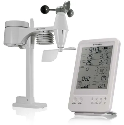 Produktbild von Bresser Optics 7002511, Weiß, Außen-Barometer, Außen-Hygrometer, Außen-Thermometer, Regenfall, Barometer, Hygrometer, Regenfall, Thermometer, Barometer, Hygrometer, Thermometer, Kunststoff, -40 - 70 °C