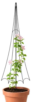 Produktbild von DanDiBo Rankhilfe Rankgitter Metall Schwarz H-150cm Regenschirm Garten Kletterpflanzen Rosen Bodenstecker Kletterhilfe Blumenhalter Ranksäule