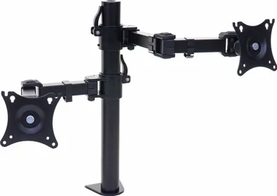 Produktbild von Monitorhalter HWC-D38, VESA bis 75x75/100x100mm schwenkbar neigbar drehbar bis 9kg zweiarmig
