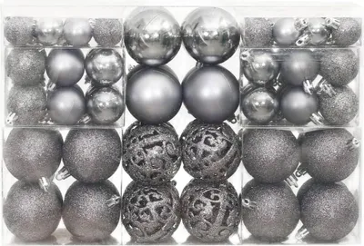 Produktbild von vidaXL Weihnachtskugeln 100 Stk. Grau 3 / 4 / 6 cm