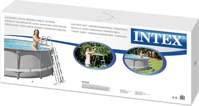 Zdjęcie produktu dla Intex 28077, Drabina, Szary, Biały, Plastik, Nad basenem naziemnym, Chiny, 132 cm