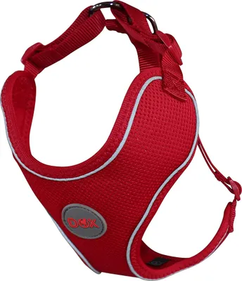 Produktbild von DDOXX Reflektierendes Airmesh Step-In Hundegeschirr – Verstellbares Brustgeschirr für Welpen aller Größen – XL (Rot)