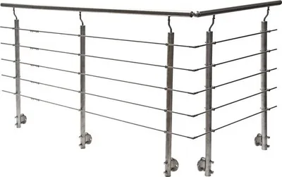 Produktbild von Pertura Geländer-Komplettset Hestia L-Form Edelstahl mit Rundstäbenfür Seitenmontage B: 13 m