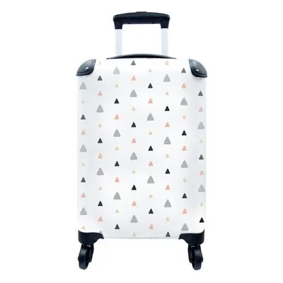 Produktbild von MuchoWow® Koffer Handgepäck Trolley Rollkoffer Kleine Reisekoffer mit 4 Rollen - Dreieck - Muster - Farben - Cabin Size < 55x40x23 cm & 55x40x20 cm - Fotokoffer - Kabinenkoffer - Boardgepäck - Reise-Box - Reisekoffer - Reisegepäck - Koffer mit Bild - Trolley für Kinder