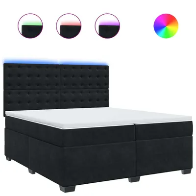 Produktbild von Boxspringbett mit Matratze Schwarz 200x200 cm Samt