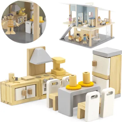 Obrázok produktu pre Viga Toys - Viga PolarB sada nábytku do domčeka pre bábiky Kuchyňa Jedáleň