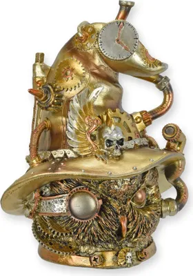 Produktbild von Steampunk-Figur Eule aus Kunstharz Replikat Retro Design Dekoration