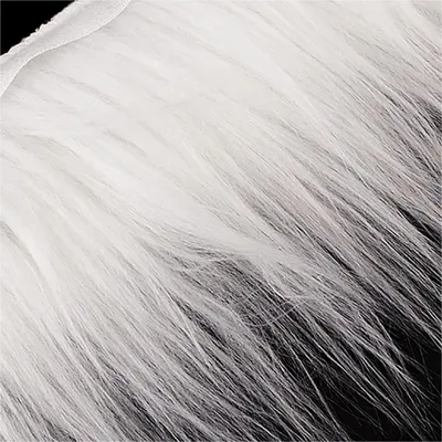 Kunstfell ab 1m x 13 cm Meterware Fellbesatz mit Flor für Tiere und Figuren weiss