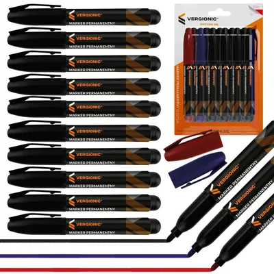 Produktbild von Permanentmarker Set Marker 12 Stück Bunt Wasserfester Filzstift Schnelltrocknend für Glas Kunststoff Metall Papier