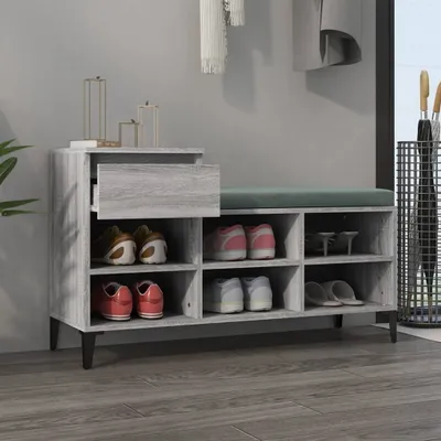 Produktbild von The Living Store Schuhregal Grau Sonoma 102x36x60 cm Holzwerkstoff