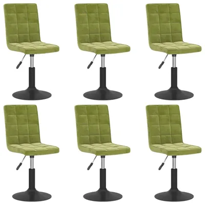 Image de vidaXL Chaises de salle à manger 6 pcs. Pivotant Vert clair Velours