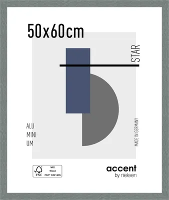 Zdjęcie produktu dla accent by nielsen aluminiowa rama do zdjęć Star, 50x60 cm, struktura szara