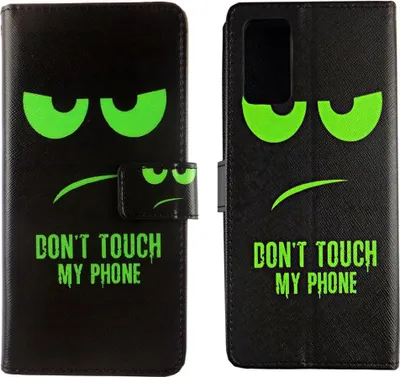 Produktbild von Samsung Galaxy Note 20 Tasche Handy Hülle Schutz-Cover Flip-Case mit Kartenfach Don't touch my phone