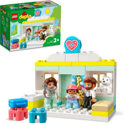 Produktbild von LEGO 10968 DUPLO Arztbesuch, Lernspielzeug für Kleinkinder, Spielzeug ab 2 Jahre mit Figuren: Ärztin, Vater und Kind