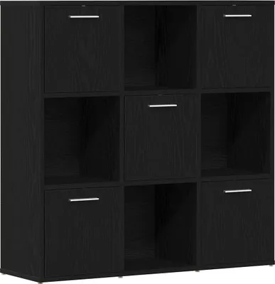Image de vidaXL Bibliothèque noire imitation chêne 90x28x90 cm Bois composite