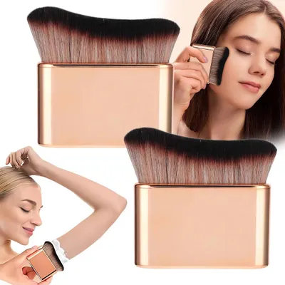 Image de 2 pinceaux autobronzants, pinceaux souples, pinceaux autobronzants portables, pinceaux pour le visage, le corps et les jambes, pour produits liquides