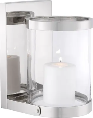 Produktbild von Casa Padrino Luxus Wandkerzenleuchter Silber 17,5 x 19,5 x H. 25,5 cm - Wandkerzenhalter - Deko Accessoires