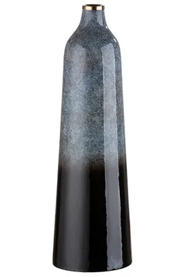 Zdjęcie produktu dla GILDE Vase, "Laver", Metall, grau, schwarz, , H. 49 cm, D. 15 cm 41161