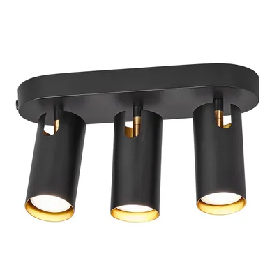 Image de NORDLUX Mimi plafonnier réglable à LED, Variante : Ø 60 x 170 x 300 mm, 25 W, trois spots noirs