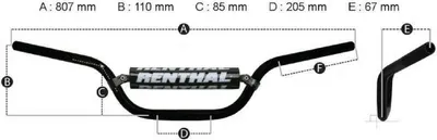 Obrázek produktu pro Renthal 22Mm 764 Černá