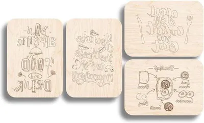 Immagine prodotto di Set professionale di taglieri in legno - 4 pezzi - 28 x 20 cm - Set da portata Holz-Snack