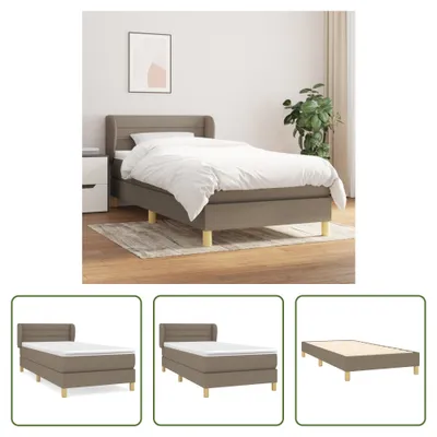 Produktbild von The Living Store Boxspringbett mit Matratze Taupe 100x200 cm Stoff